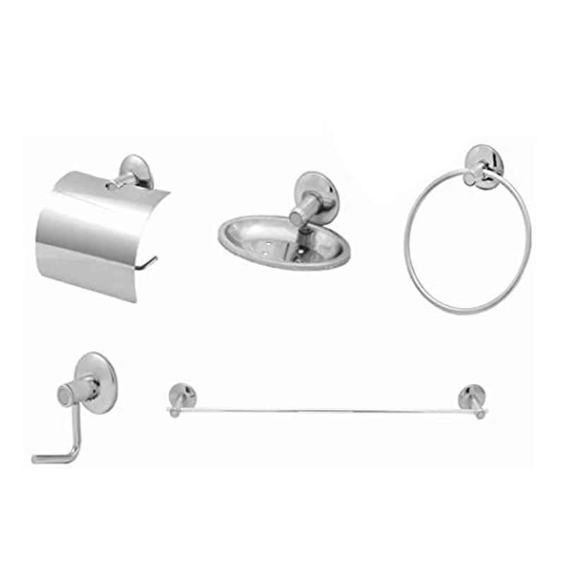 KIT BANHEIRO INOX ALPHA CLASSIC 5PCS