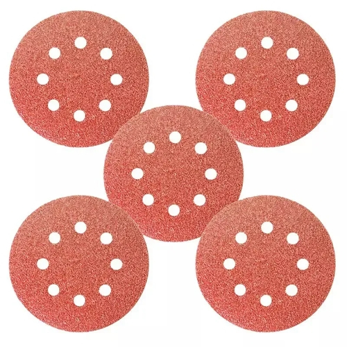 DISCO DE LIXA COM VELCRO PERFURADO 125MM GRAO 60 C/5 PECAS