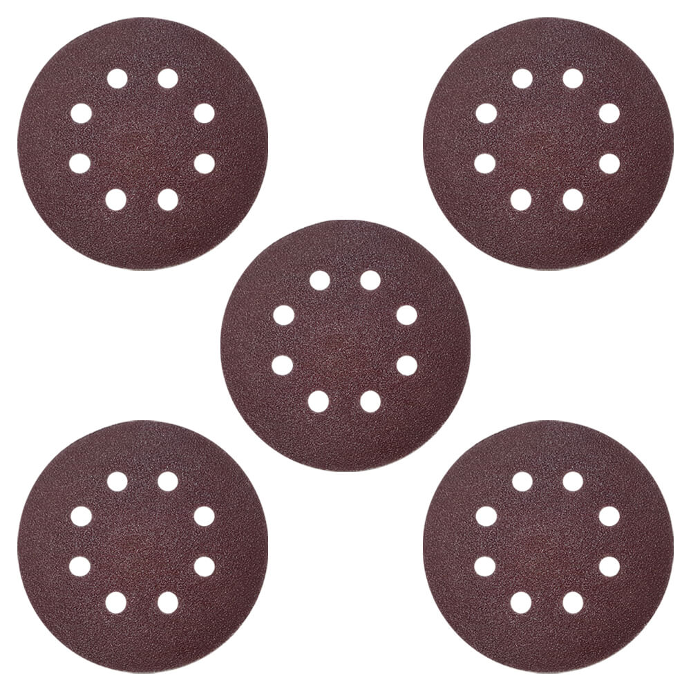 DISCO DE LIXA COM VELCRO PERFURADO 125MM GRAO 80 C/5 PECAS