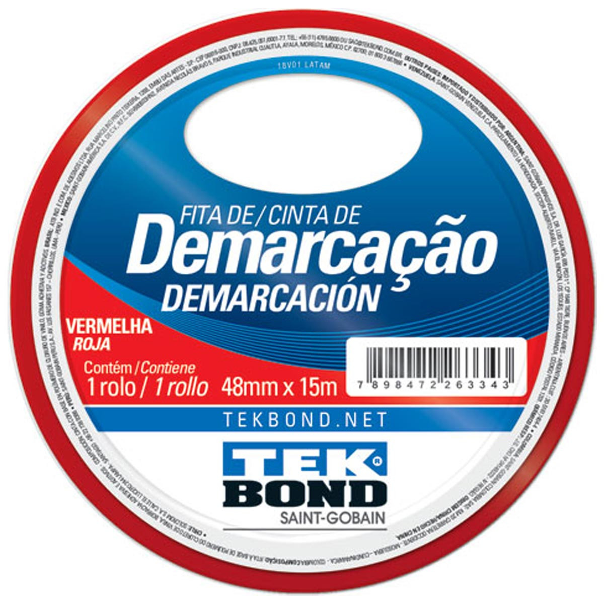 FITA DEMARCACAO VERMELHA 48MMX15M