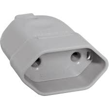 PLUG FEMEA 2P 10A CINZA