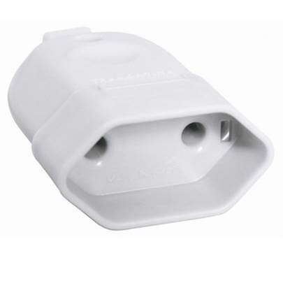 PLUG FEMEA 2P 20A BRANCA C/10 PECAS