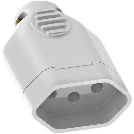 PLUG FEMEA 2P+T BRANCA 10A C/10 PECAS