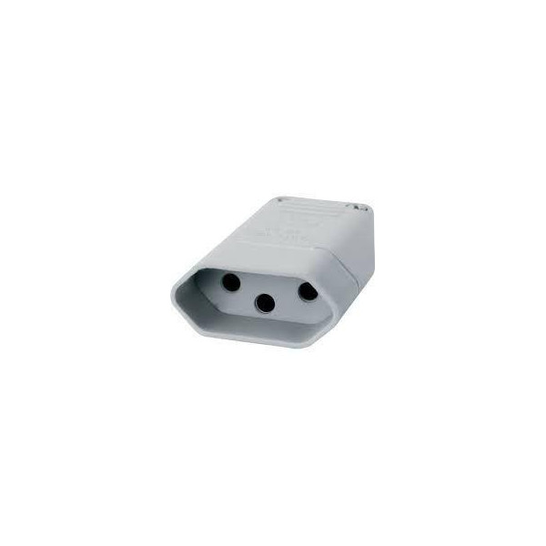 PLUG FEMEA 2P+T CINZA 20A