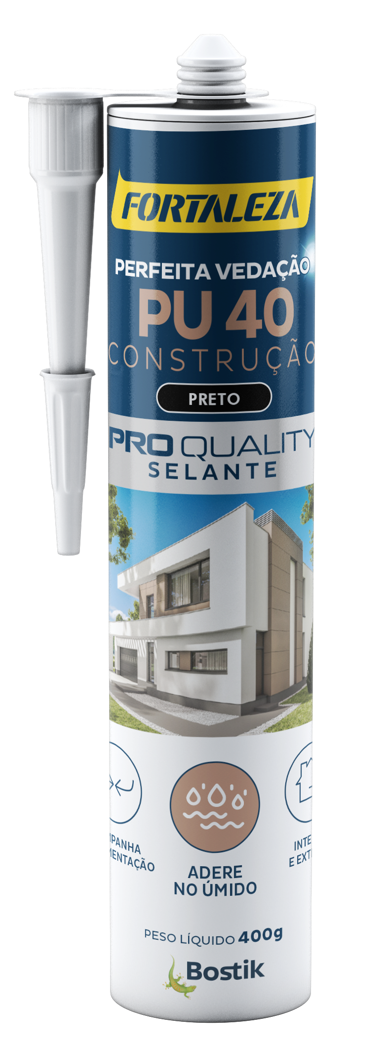 ADESIVO PU 40 FIX PRETO CARTUCHO 360G