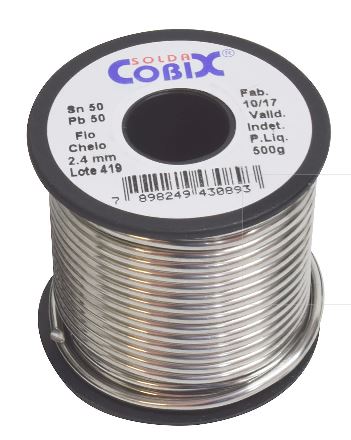 SOLDA ESTANHO 50X50 2,4MM PRETO COM 500GRS