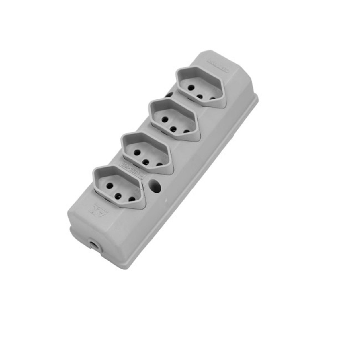 TOMADA EM BARRA QUADRUPLA 2P+T 10A CINZA