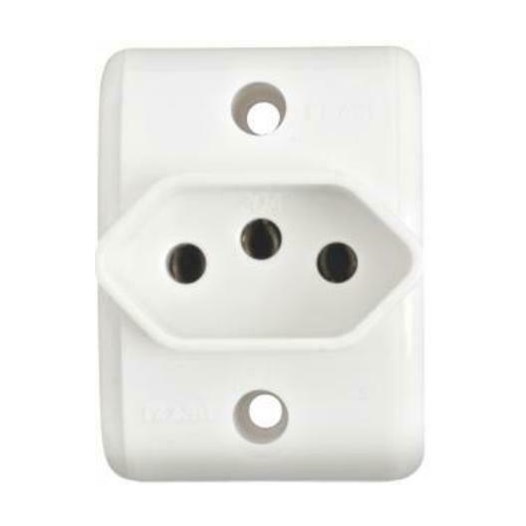TOMADA EXTERNA 20A 2P+T RETANGULAR BRANCA