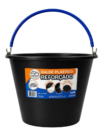 BALDE PLASTICO 12L MULTIOBRA PRETO