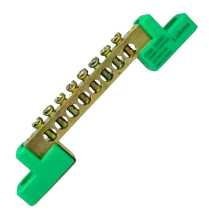 BARRAMENTO TERRA FIXACAO PARAFUSO C/8 BORNES VERDE